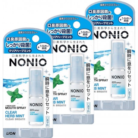 NONIO Mouth Spray Clear Herb Mint (5 ml) x 3 Bottles