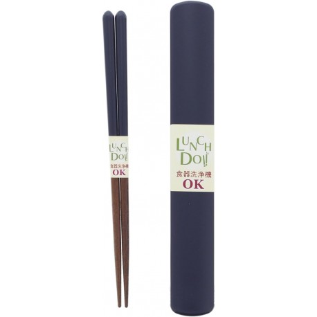 Chopsticks Tanaka Ranchdo Natural Wood Chopsticks & Chopsticks Case Set Blue