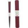 Chopsticks & Chopsticks Case Set Ishida Ranchdo Natural Wood Red