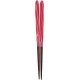 Chopsticks Aoba Natural Wood Candy Twist Red