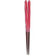 Chopsticks Aoba Natural Wood Candy Twist Red
