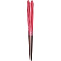 Chopsticks Aoba Natural Wood Candy Twist Red