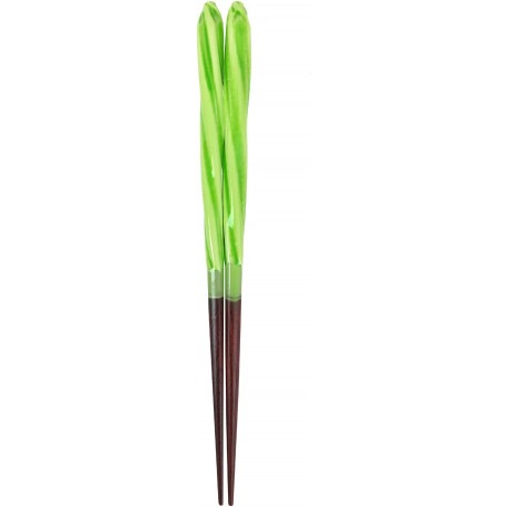 Chopsticks Aoba Natural Wood Candy Twist Yellow Green