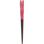 Chopsticks Aoba Natural Wood Candy Twist Red