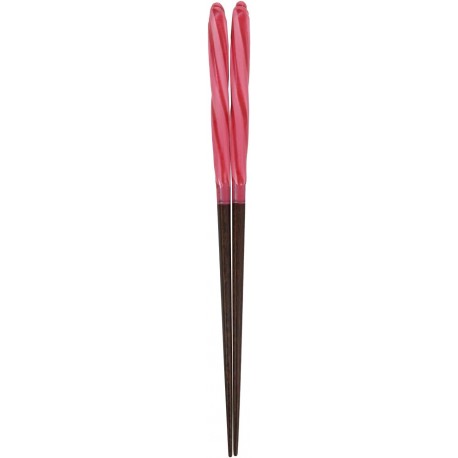Chopsticks Aoba Natural Wood Candy Twist Red