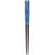 Chopsticks Aoba Natural Wood Hedgehog Screw Blue