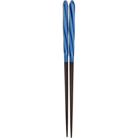 Chopsticks Aoba Natural Wood Hedgehog Screw Blue