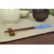 Chopsticks Aoba Natural Wood Hedgehog Screw Blue