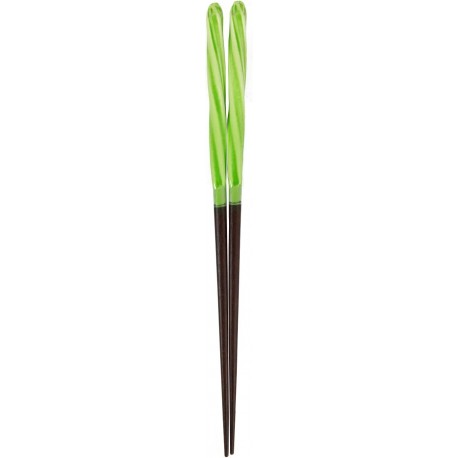 Chopsticks Aoba Natural Wood Candy Twist Yellow-Green